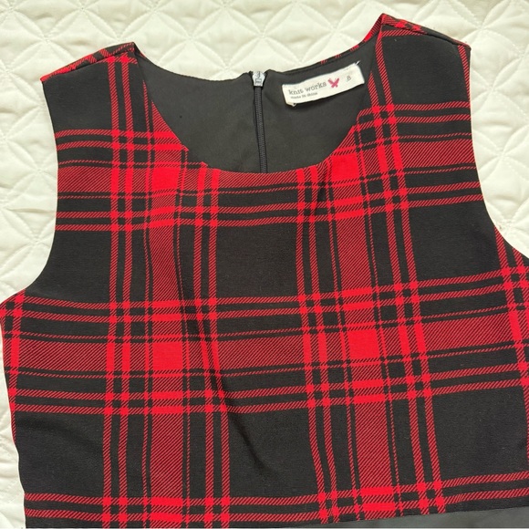 Knit Works Red and Black Plaid A-Line Tutu Sleeveless Holiday Dress - Picture 4 of 16